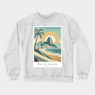 Vintage Rio de Janeiro Brazil Travel Poster Crewneck Sweatshirt